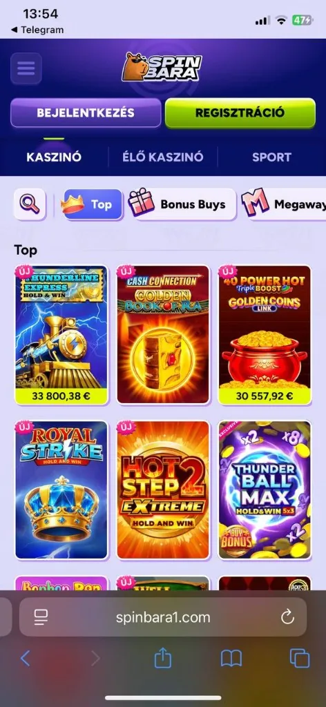 SpinBara mobil bónuszválasztó