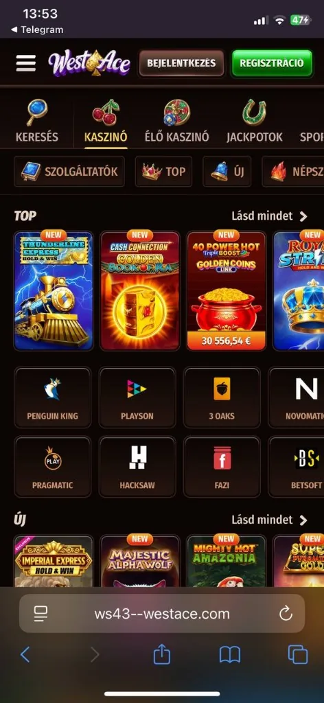 WestAce mobil TOP játékok
